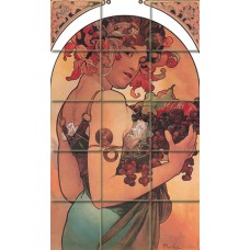 30 x 18 Art Nouveau Alfons Mucha Mural Ceramic Backsplash Bath Tile #1710    181129502773